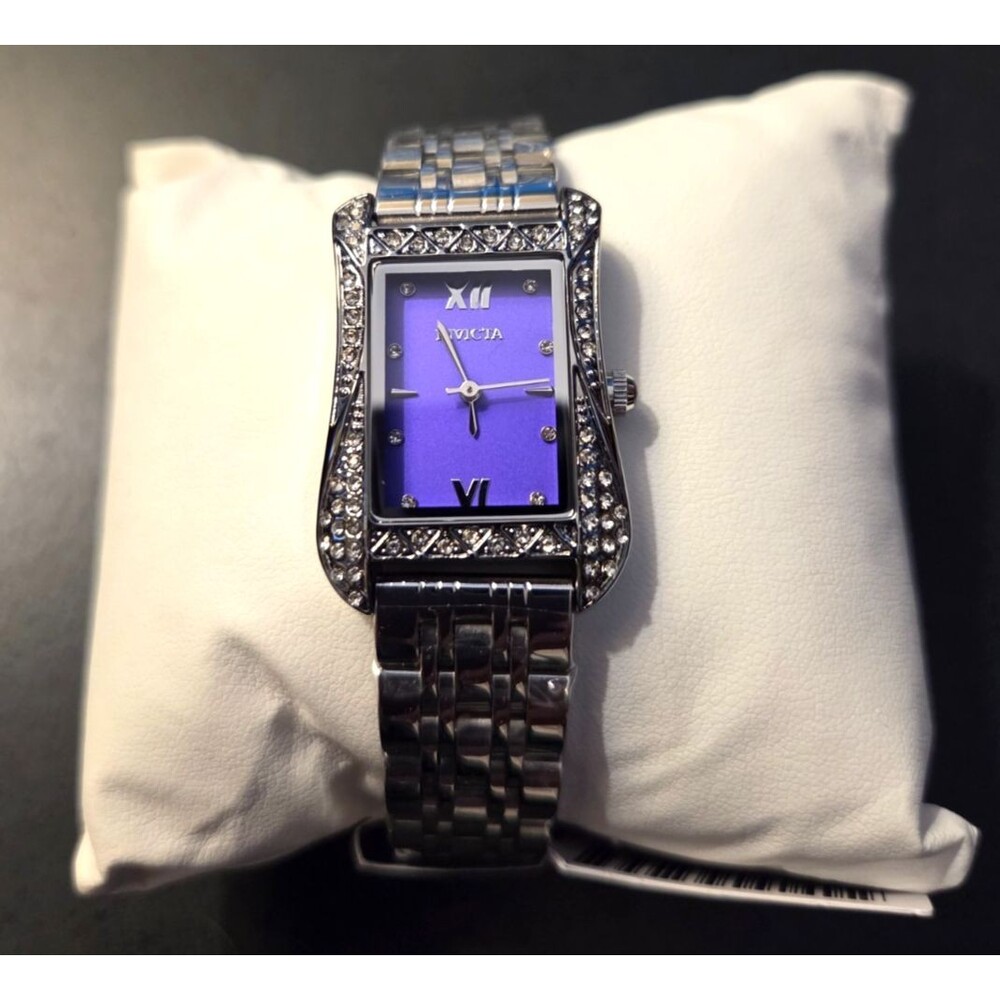 Invicta Wildflower Women's Watch Purple Iced Out Crystals 26mm Steel 69278 NEW